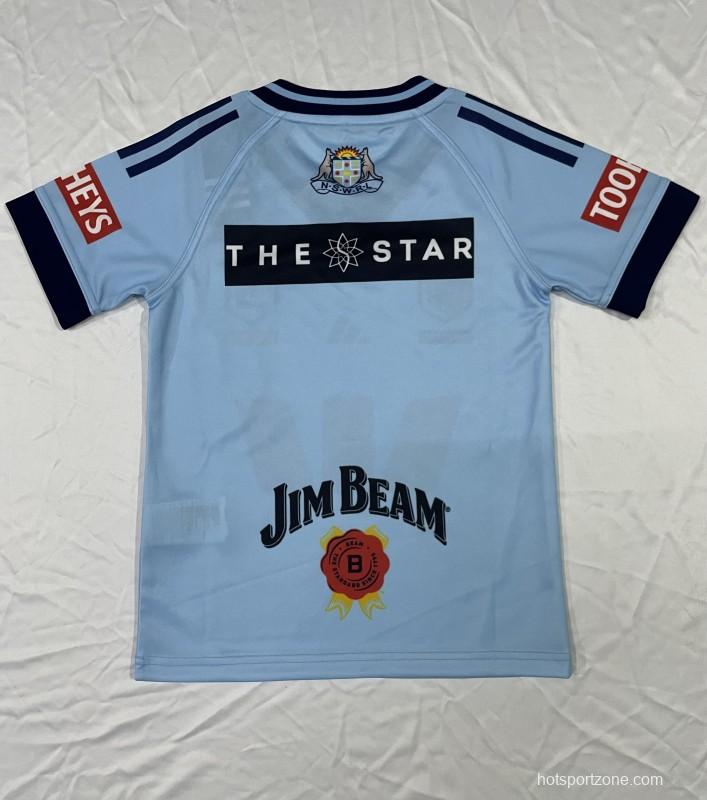 2026 Kids  NSW Blues Sky Blue with Navy Trim Jersey