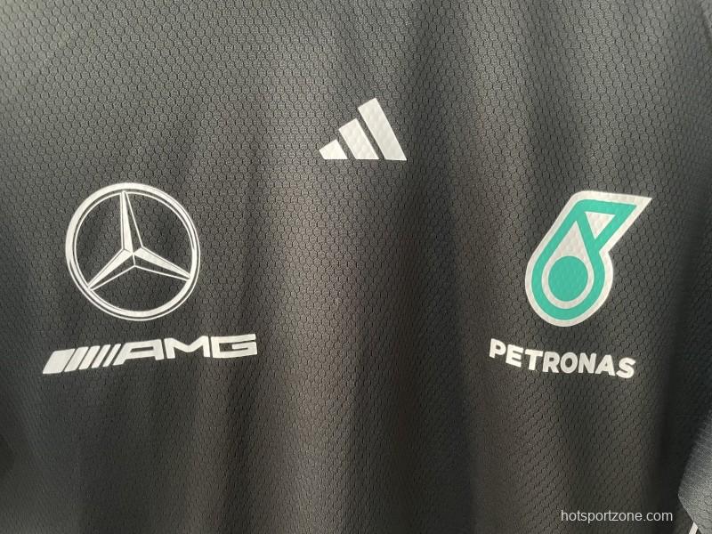 25/26  F1  Mercedes-AMG Petronas Black with White Stripes Training Jersey