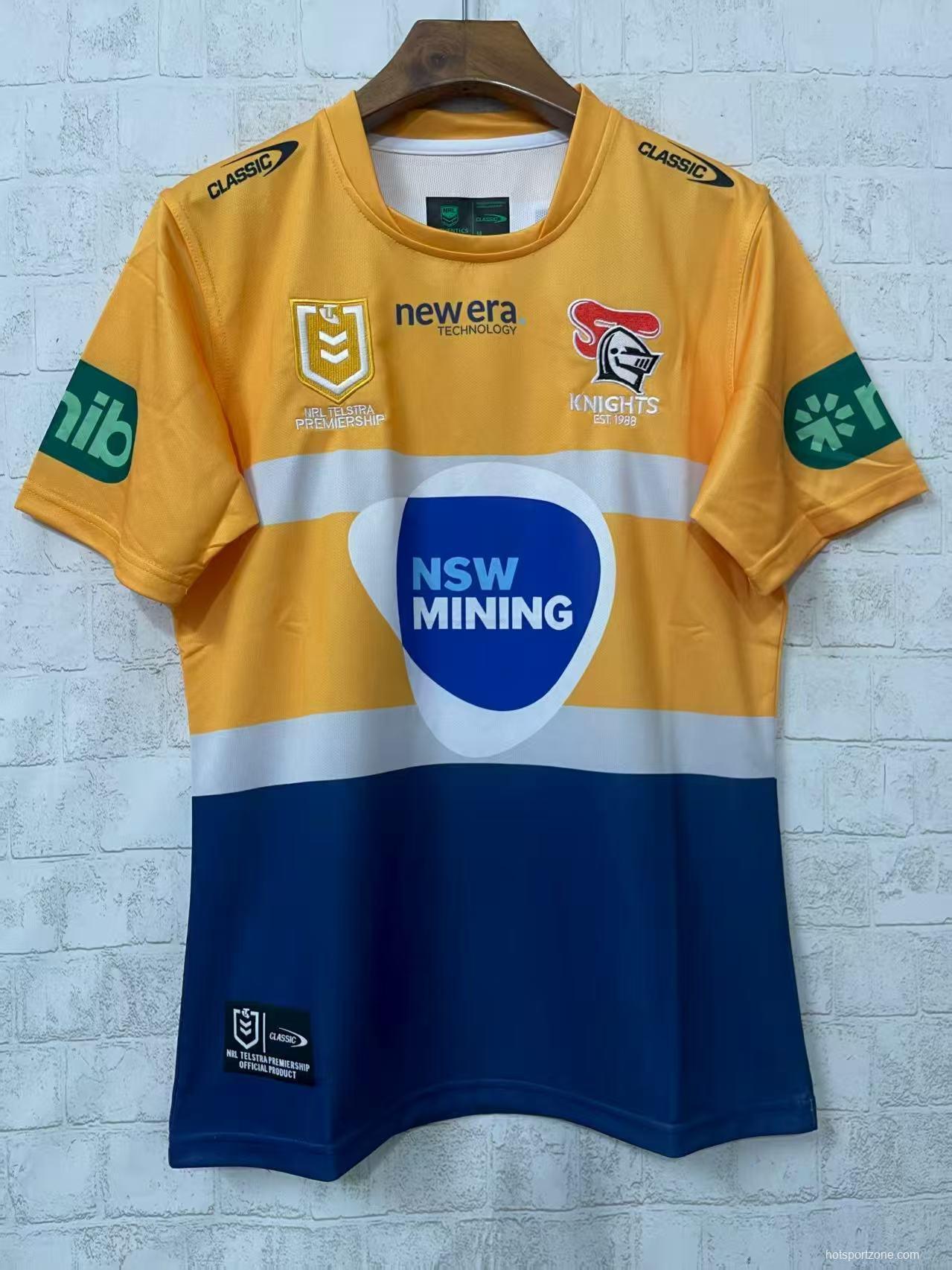 25/26 Newcastle Knights Gold with Navy Stripe Jersey
