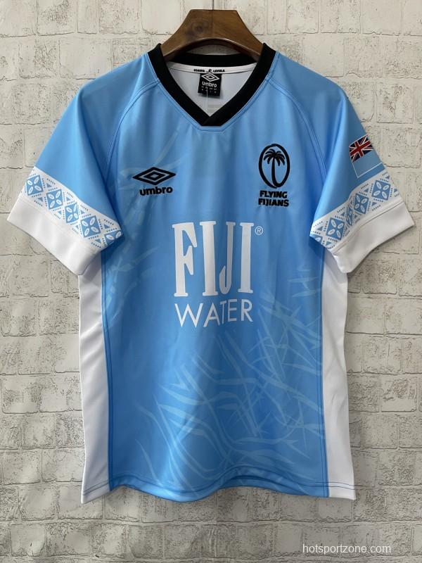 2026 Fiji Flying Fijians Sky Blue with Indigenous Patterns Jersey