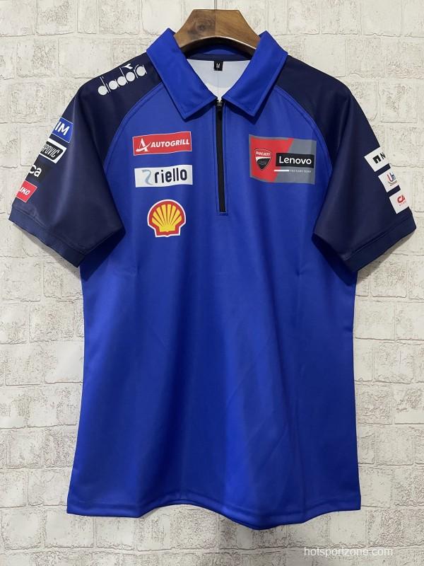 2024 F1  Ducati Corse Blue with Navy  Sleeves Racing Motorsports Polo