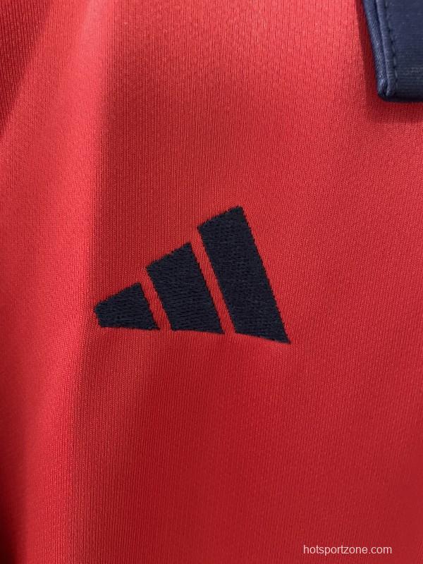 25/26 Munster Rugby Red with Navy and Grey Stripes Jersey