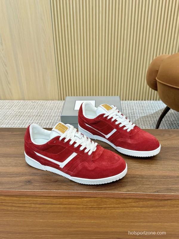 Tom Ford 2025 SS Casual Sneakers with Classic Color Blocking and Imported Leather Insole - AS00350