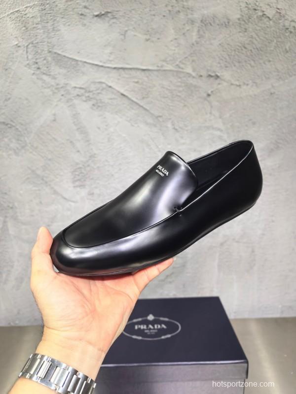 Prada Shuffle Monk Loafers Classic Retro Men's Leather Shoes - AS00380