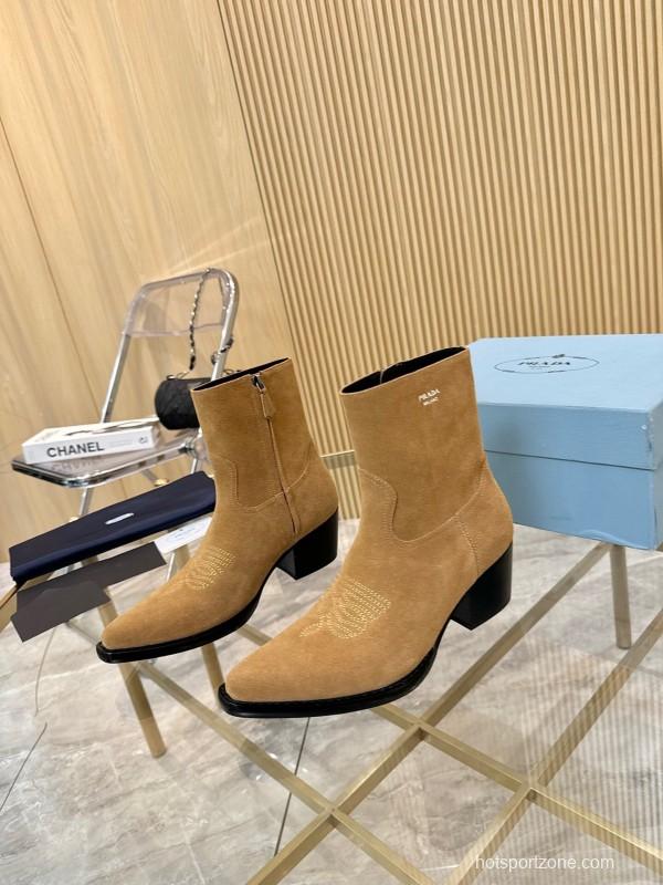 Prada Classic Pointed Toe Boots - L Y00330