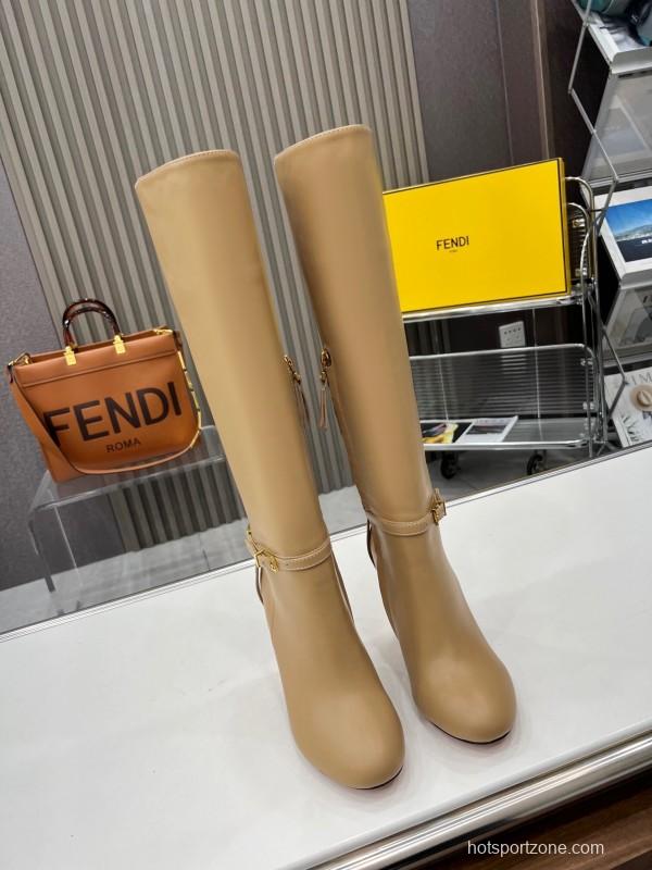 FENDI Delfina Round Toe Boots with FF Buckle - LY00520