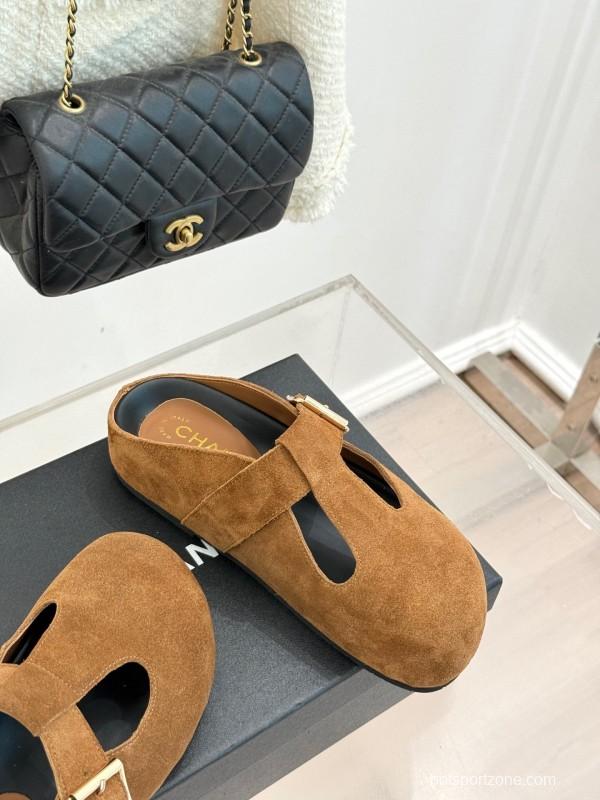 Chanel 2025 SS Minimalist Retro Birkenstock Sandals Half-Drag - KFY00280