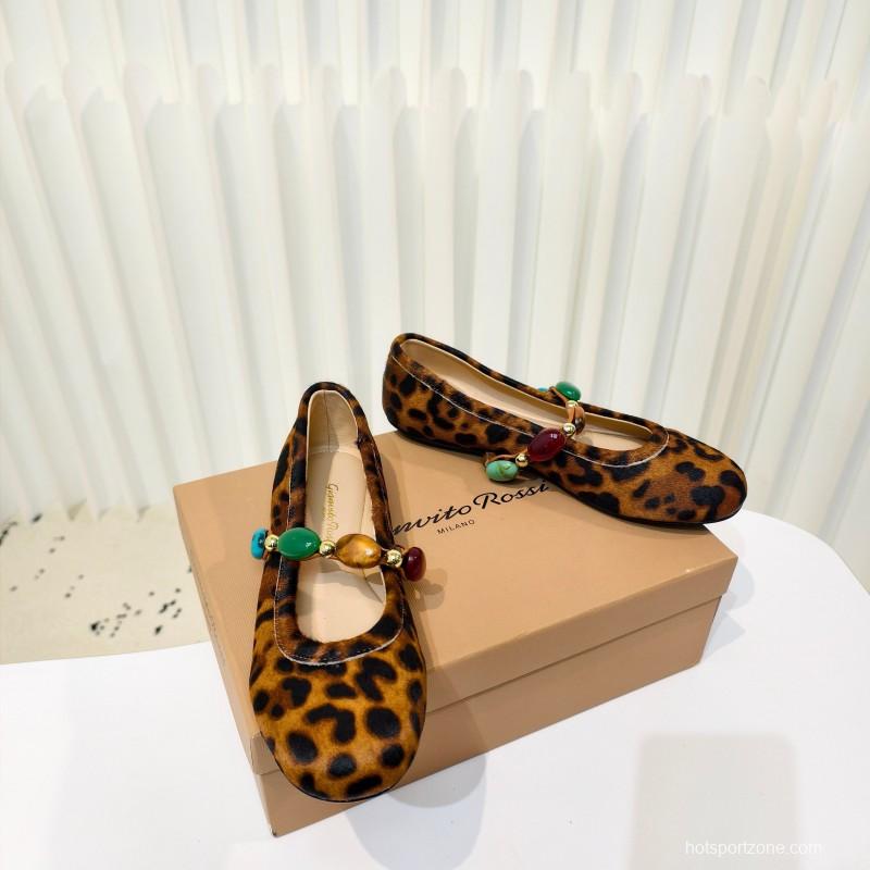 Gianvito Rossi Bohemian Style Turquoise Flat Ballet Shoes - LY00320