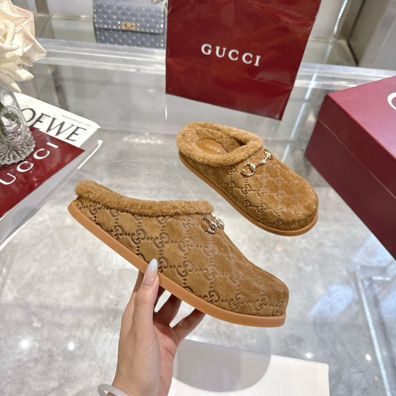 Gucci 2025 SS Autumn Winter New Suede Leather Horsebit Detail Women Wool Loafers - LY00260