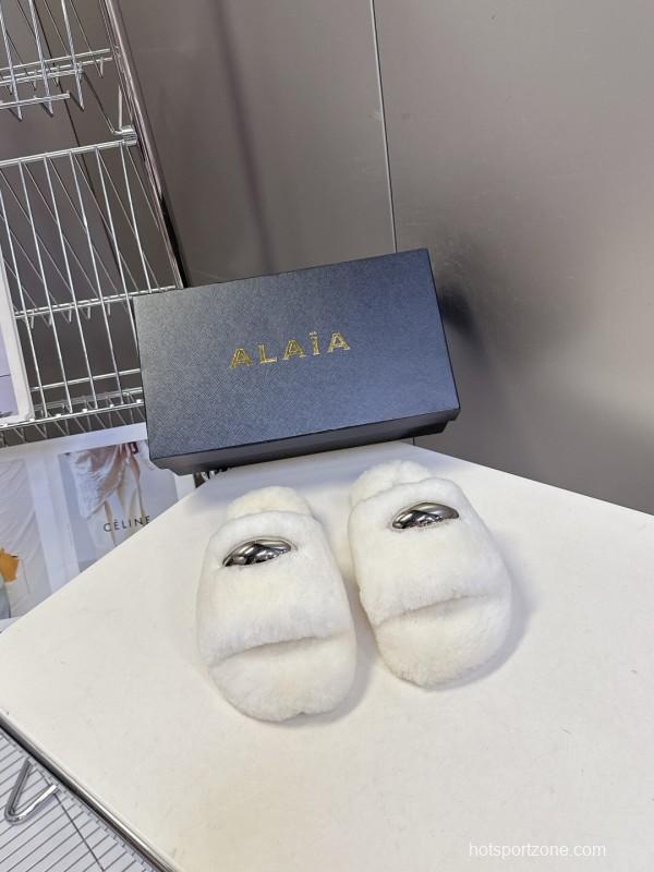 ALAÏA Fall/Winter 2025 Latest Fur Slippers - KFY00230