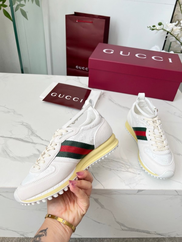 Gucci Women's Casual Shoes with GG Supreme Print and Metal Bit - AS00330