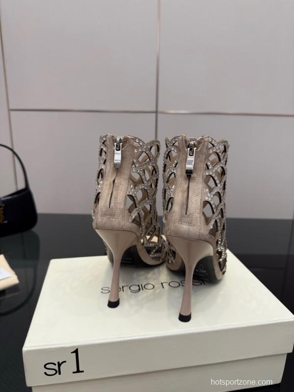 Sergio Rossi Mermaid Sandals 2025/SS Collection with Fishnet Design - KFY00470