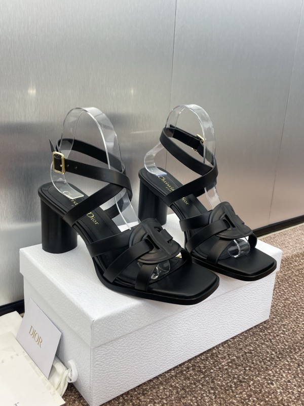 Dior D-Club Jelly Color Hollow Layered Cross Strap High Heel Women's Shoes - KFY00290
