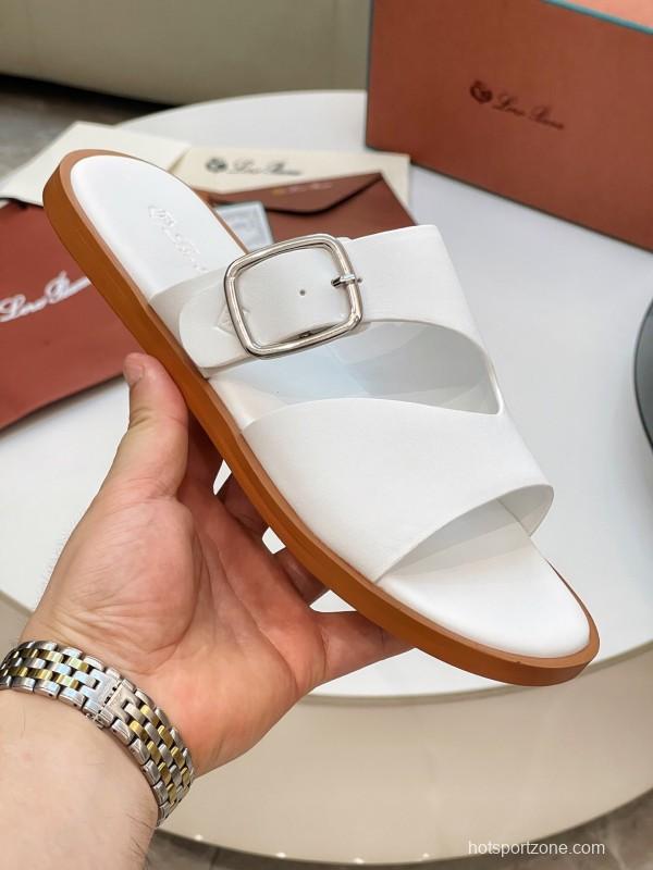 Loro Piana Men's Spring/Summer 2025 Casual Sandals with High-Quality Stitching - AS00250