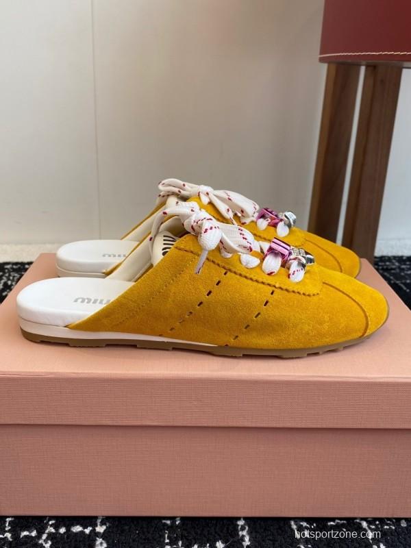 MiuMiu Slip-On Lazy Shoes Deacon Casual Half-Drag - KFY00295