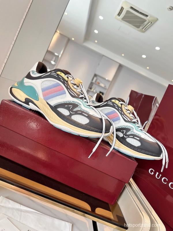 Gucci 2025/SS Series 2.0 Sneakers with Retro-Futuristic Design and Reflective Stripes - LY00460