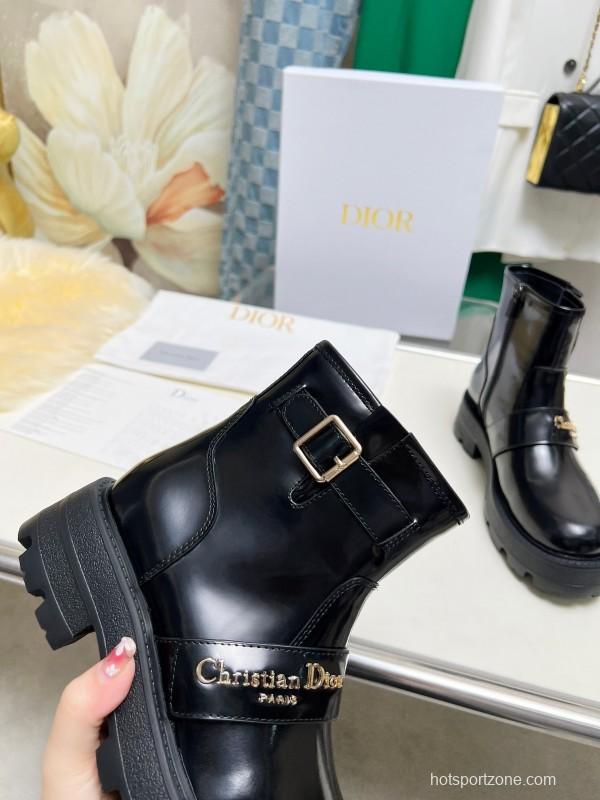 Dior 2025/SS New Autumn Winter British Style Brogue Thick Sole Martin Boots - LY00330