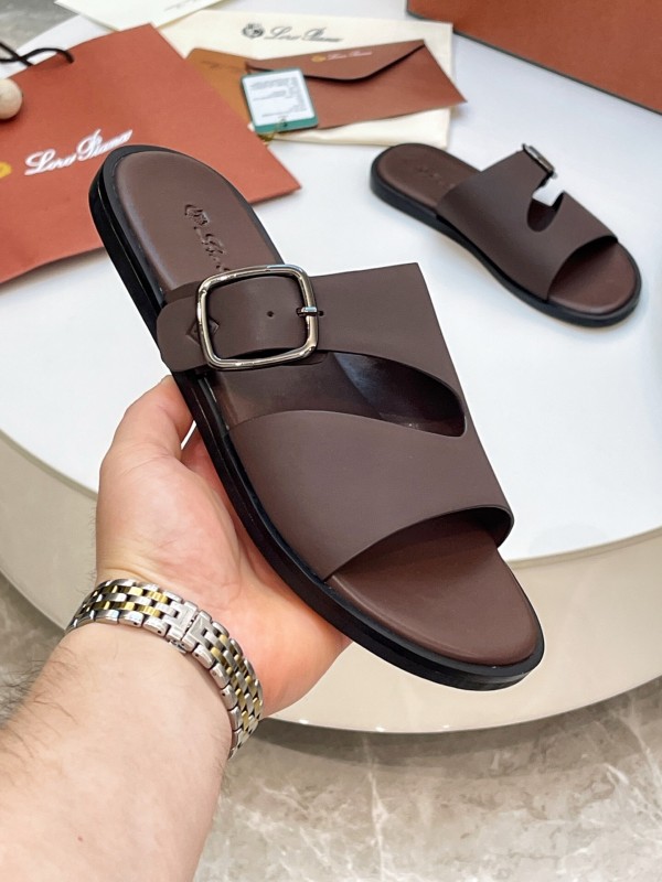 Loro Piana 2025/SS Men's Spring Summer Slippers with High-Quality Stitching and Comfortable Sole - AS00250