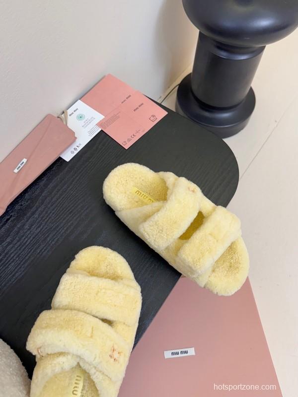 Miu Miu 2025 SS Fur Slides - KFY00310