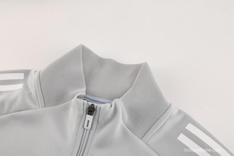 2025 Adidas Grey Full Zipper Jacket+Long Pants