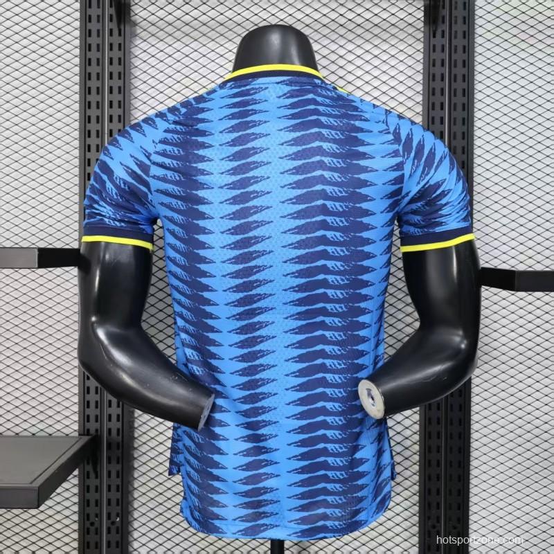 Player Version 2026 Colombia Away Blue with Zigzag Wave Pattern Jersey