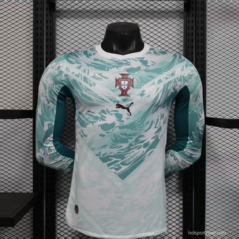 2026 Player Version  Portugal Away White  Long Sleeve Jersey