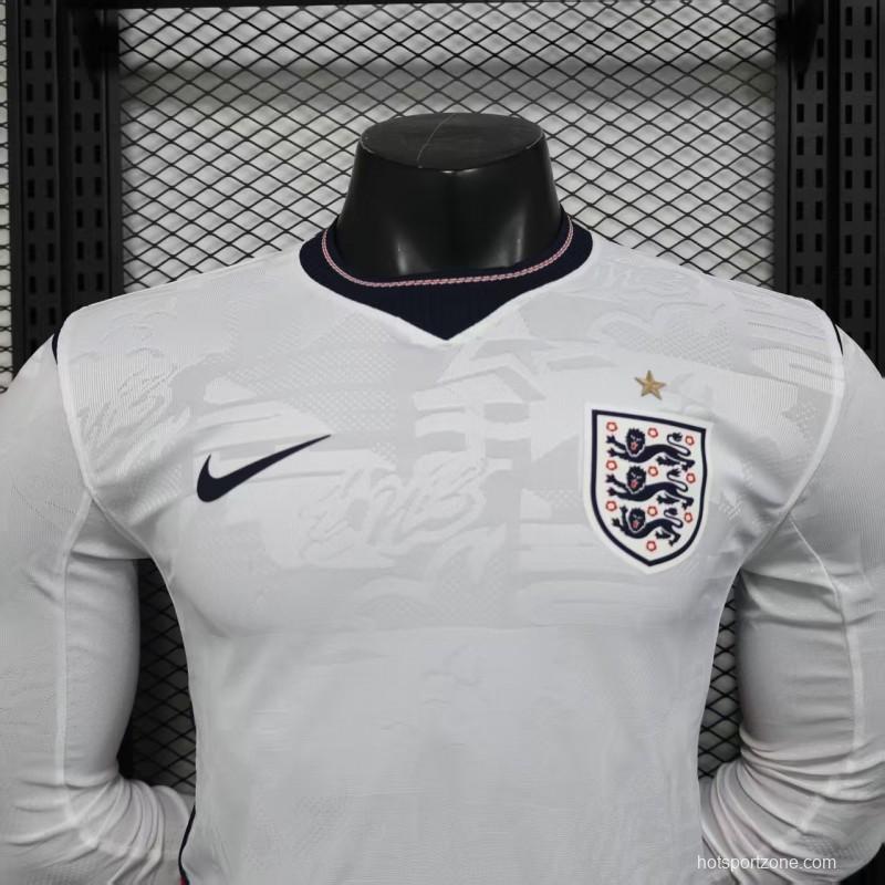 25/26 Player Version  England Home Long Sleeve Jersey