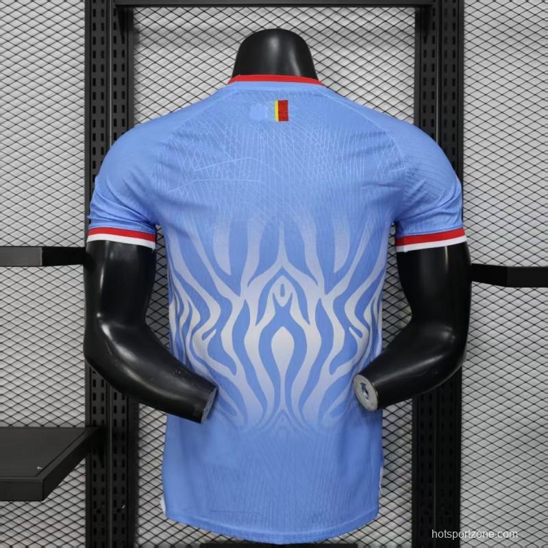 Player Version 2026 DR Congo Home Sky Blue Flame Jersey