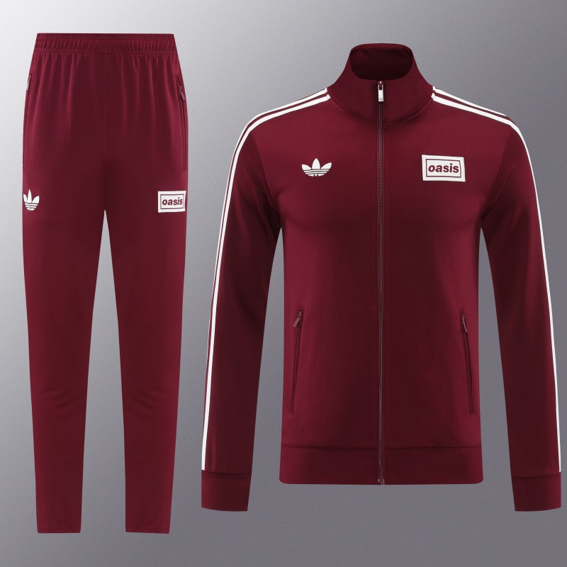 2026 Adidas x OASIS Wine Full Zipper Jacket + Long Pants