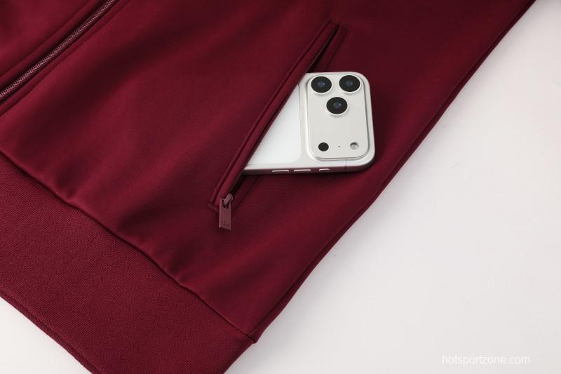 2026 Adidas x OASIS Wine Full Zipper Jacket + Long Pants