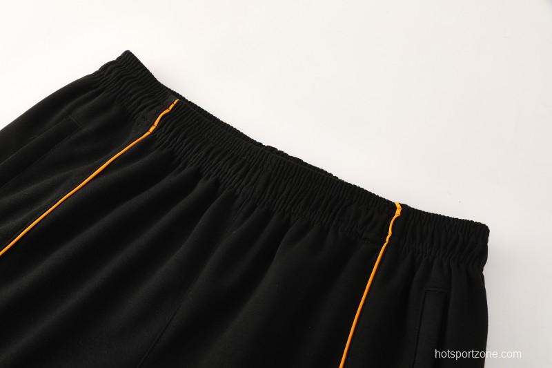 26/27 Roma Black Full Zipper Hooded Jacket Tracksuit + Long Pants