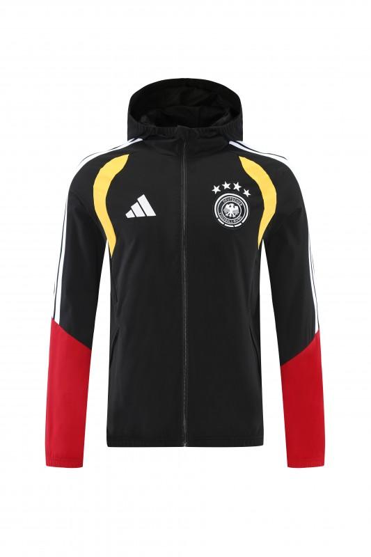 2026 Germany Hoodie Black Full Zipper Windbreaker + Long Pants