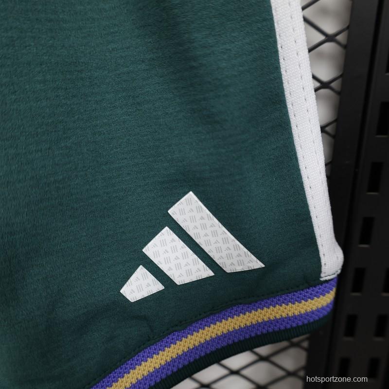 2026 Player Version Saudi Arabia Green with White Side Stripes  Shorts