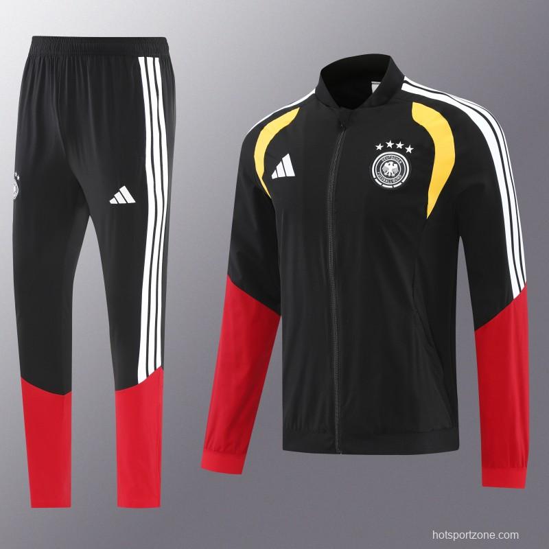 2026 Germany Black Full Windbreaker + Long Pants
