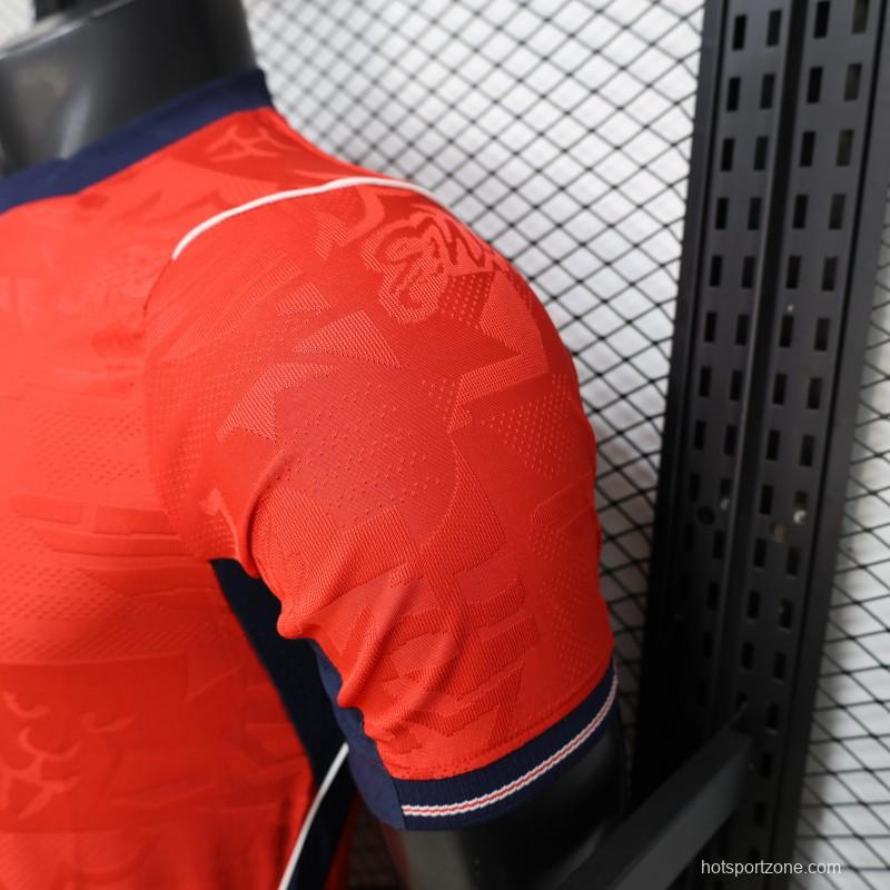 2026 Player Version England Red with Abstract Graphic Pattern Jersey