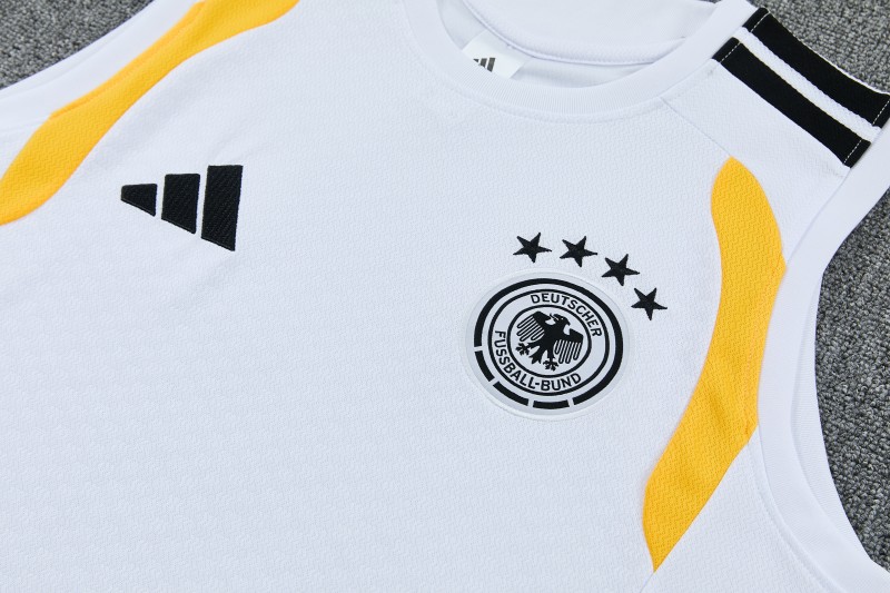 26/27 Germany White  Sleeveless Training Vest +Shorts Set