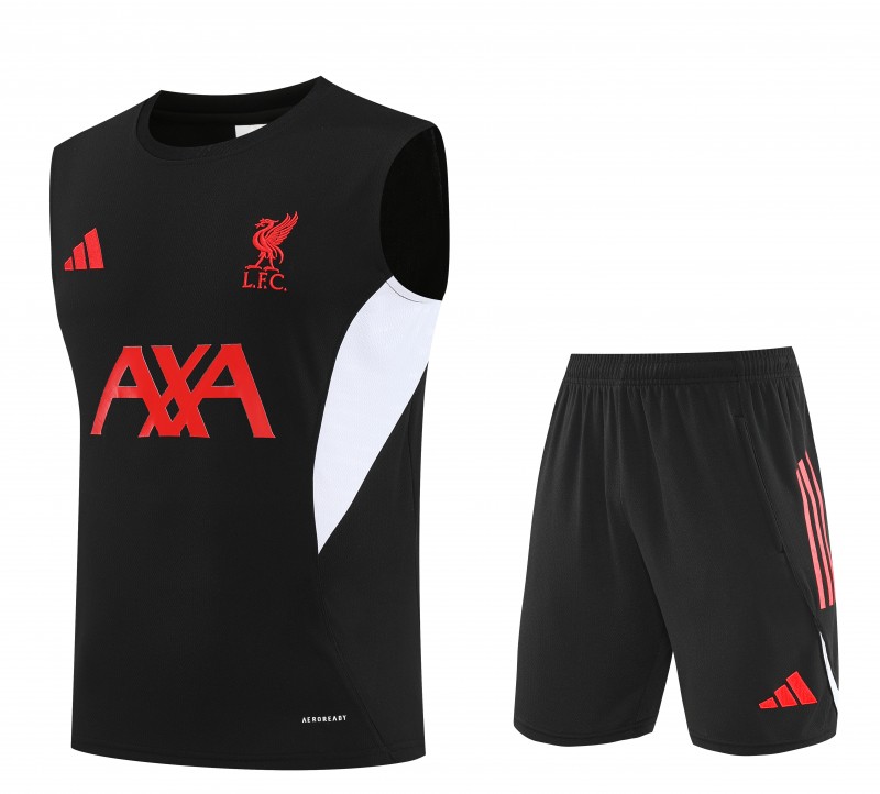 26/27 Liverpool Black Sleeveless Training Vest +Shorts Set
