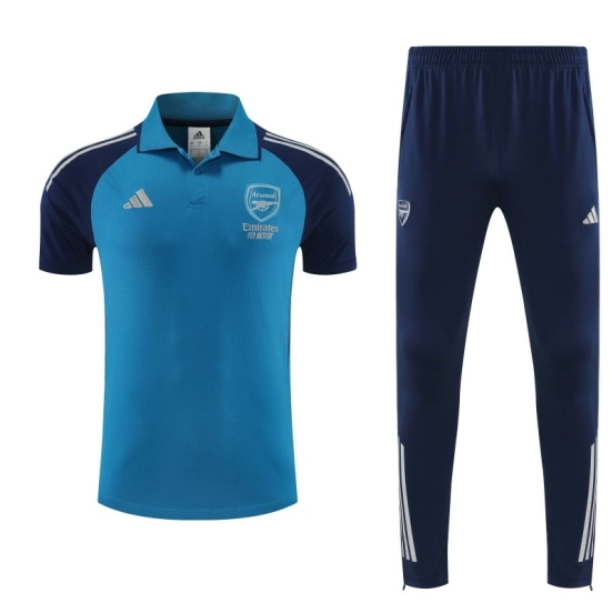 26/27 Arsenal Blue   Polo Training Shirt + Long Pants Tracksuit