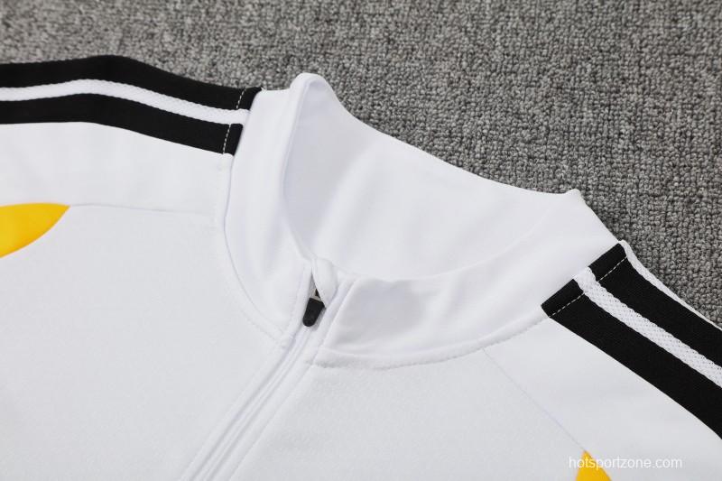 26/27 Germany White Half Zipper Jacket Tracksuit  + Long Pants