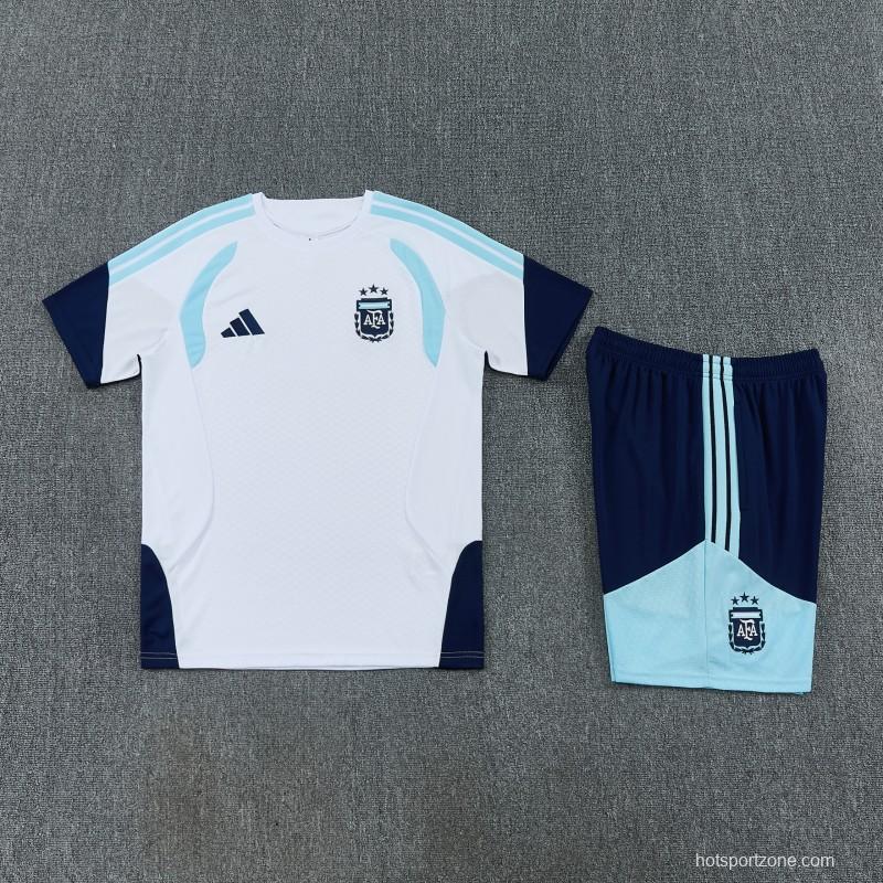 26/27 Argentina White Short Sleeve+Soccer Shorts
