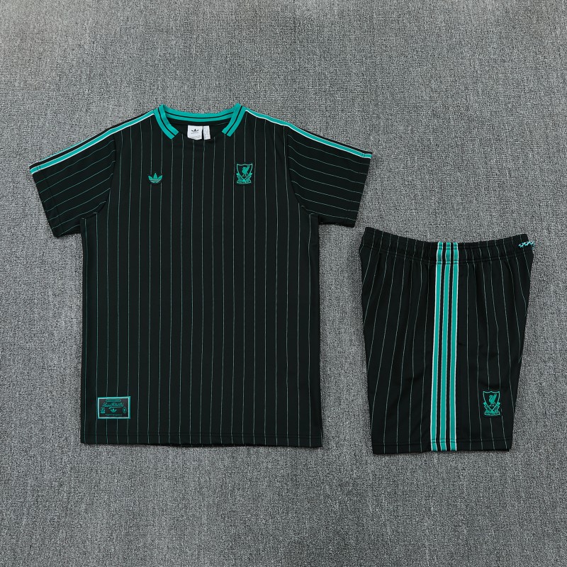 26/27  Liverpool  Black Short Sleeve+Soccer Shorts