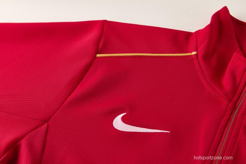 2026 Nike Red Full Zipper Jacket + Long Pants