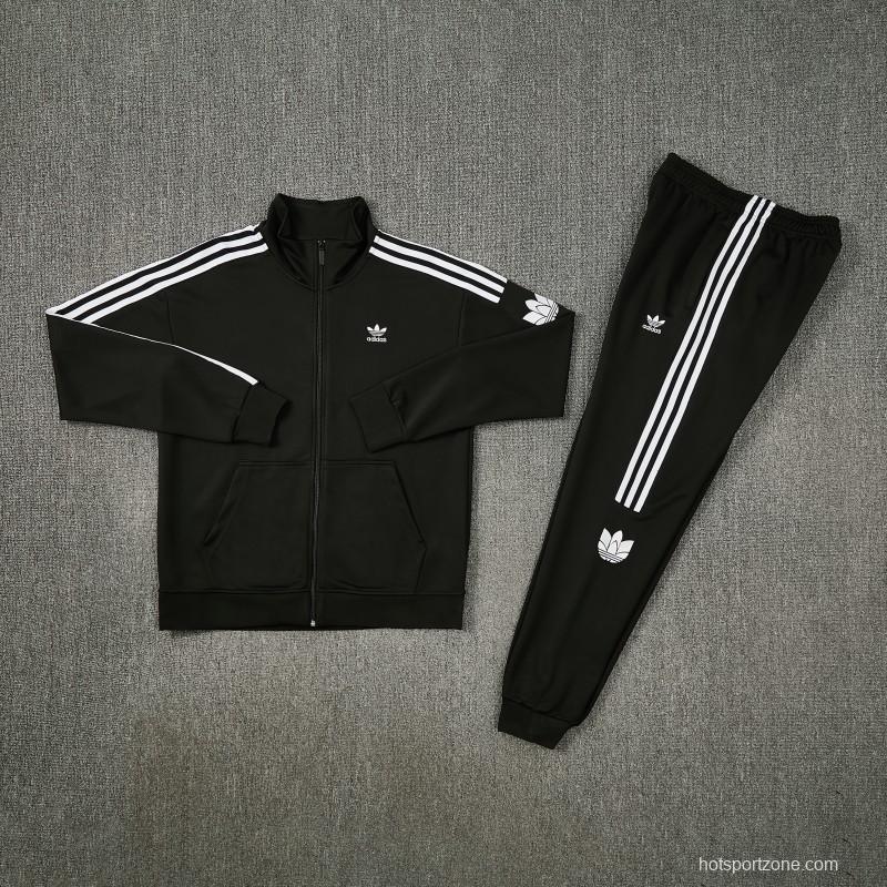2026 Adidas Black Full Zipper Jacket + Long Pants
