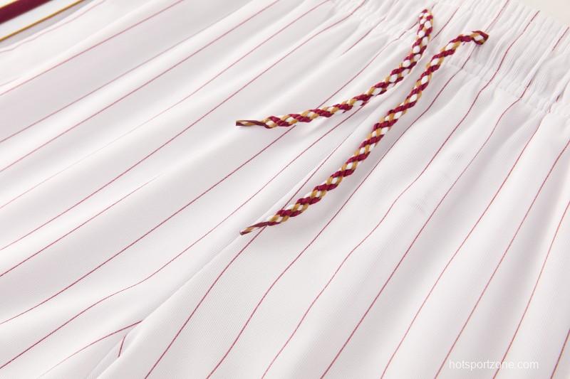 26/27 Arsenal  White Pinstripe Short Sleeve+Soccer Shorts