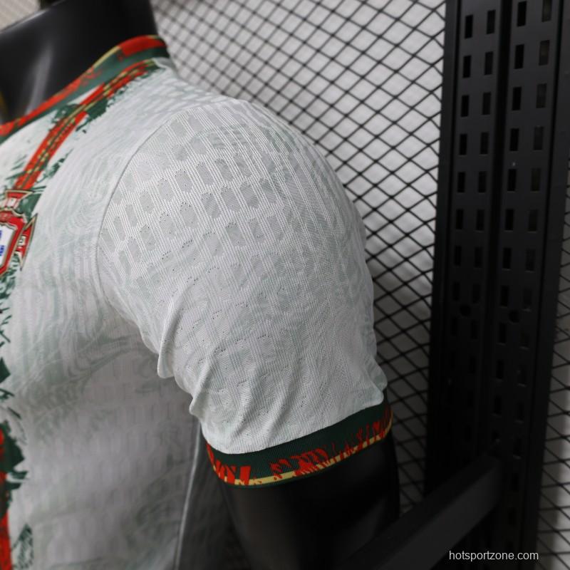 Player Version 2026 Portugal FPF Nike Special Edition White Lion Embossed Heritage Jersey