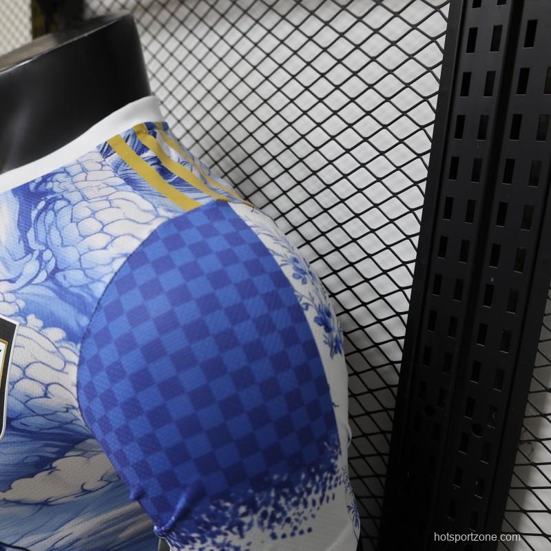 Player Version 2026 Japan Adidas Special Edition "Samurai Blue Dragon" Full Sublimation White Jersey