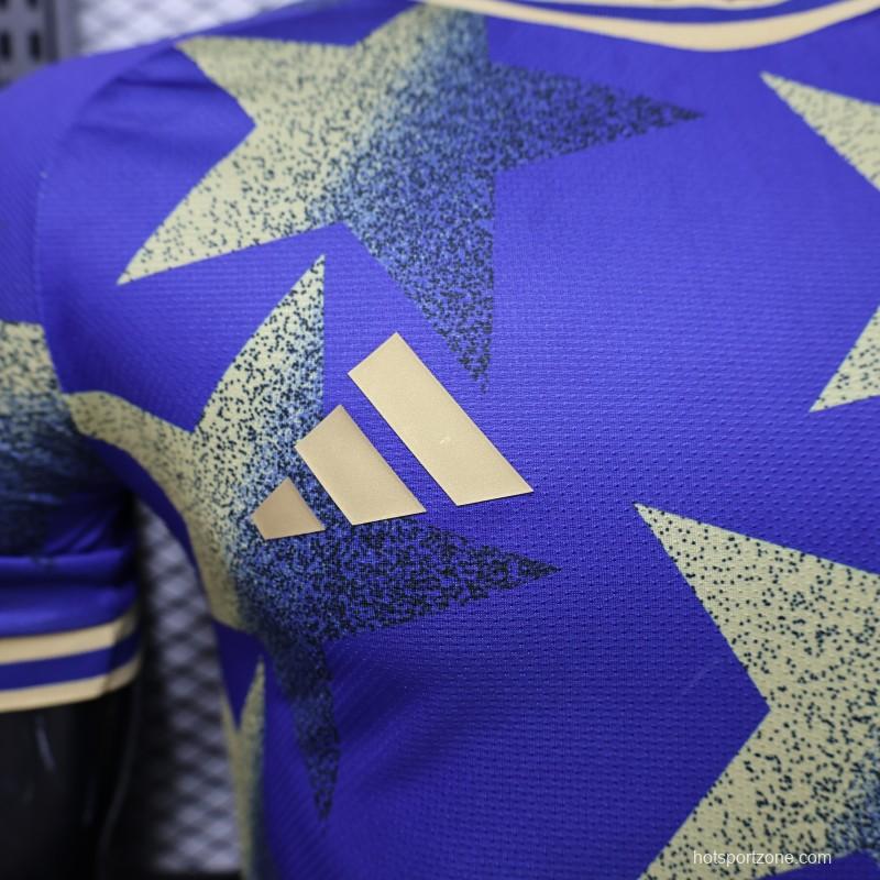 Player Version 2026  Argentina AFA Adidas Special Edition Royal Blue Gold Star Print Champions Jersey