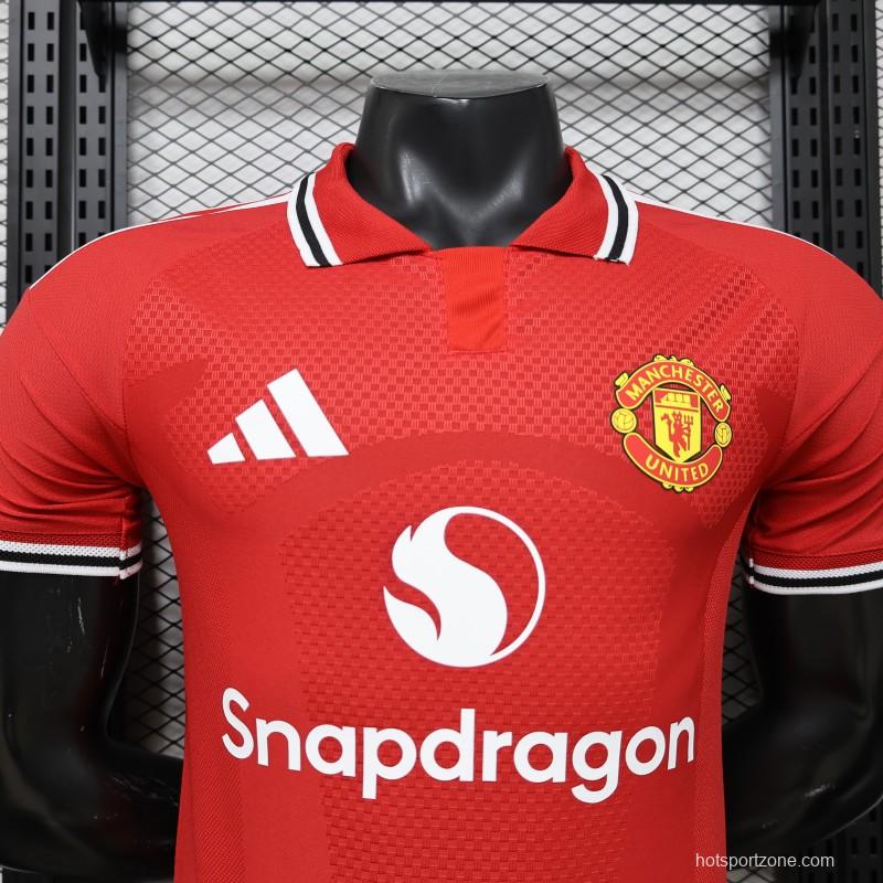 Player Version 25/26 Manchester United Red  Home Jersey