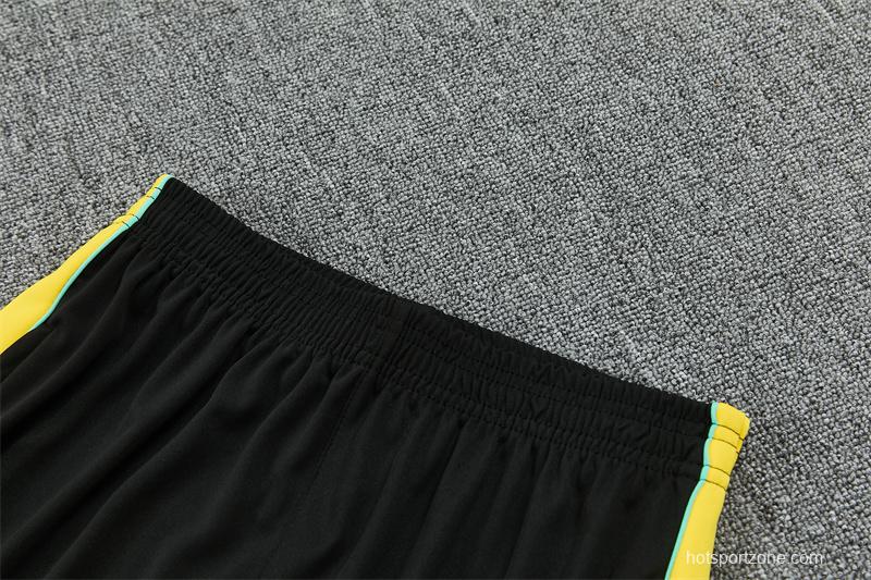 2026 Brazil Black & Yellow Half Zipper Jacket Tracksuit + Long Pants