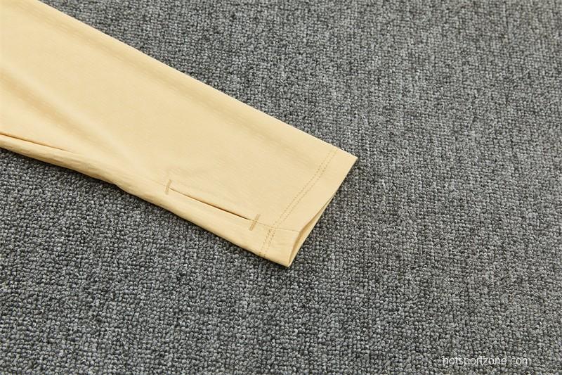 2026 Real Madrid Green & Cream  Half Zipper Jacket Tracksuit + Long Pants